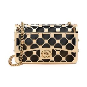 Elegant Metallic Frame Crossbody Bag NWOT